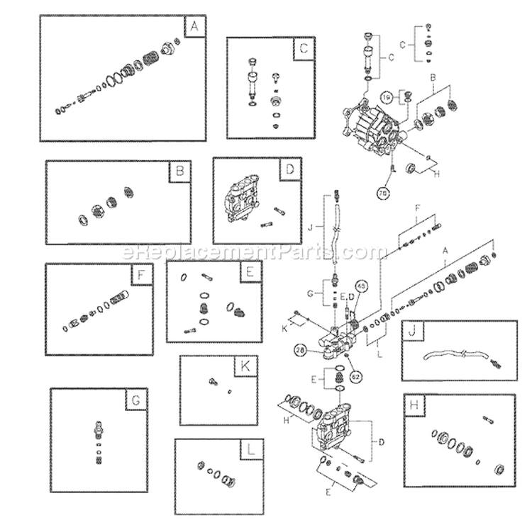 Page B Diagram and Parts List for 020321-0  Briggs and Stratton Pressure Washer